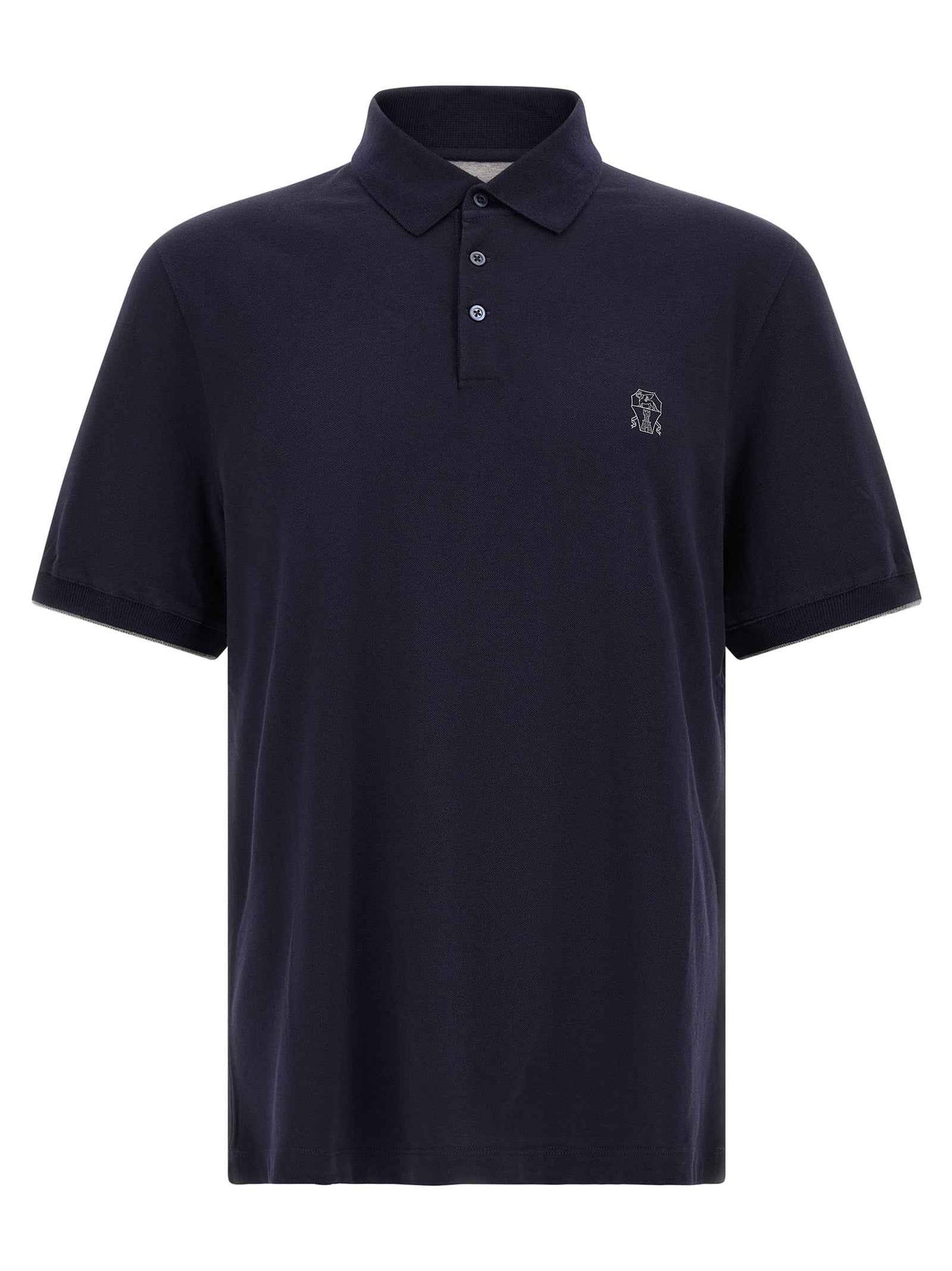 Blue Cotton Polo Shirt