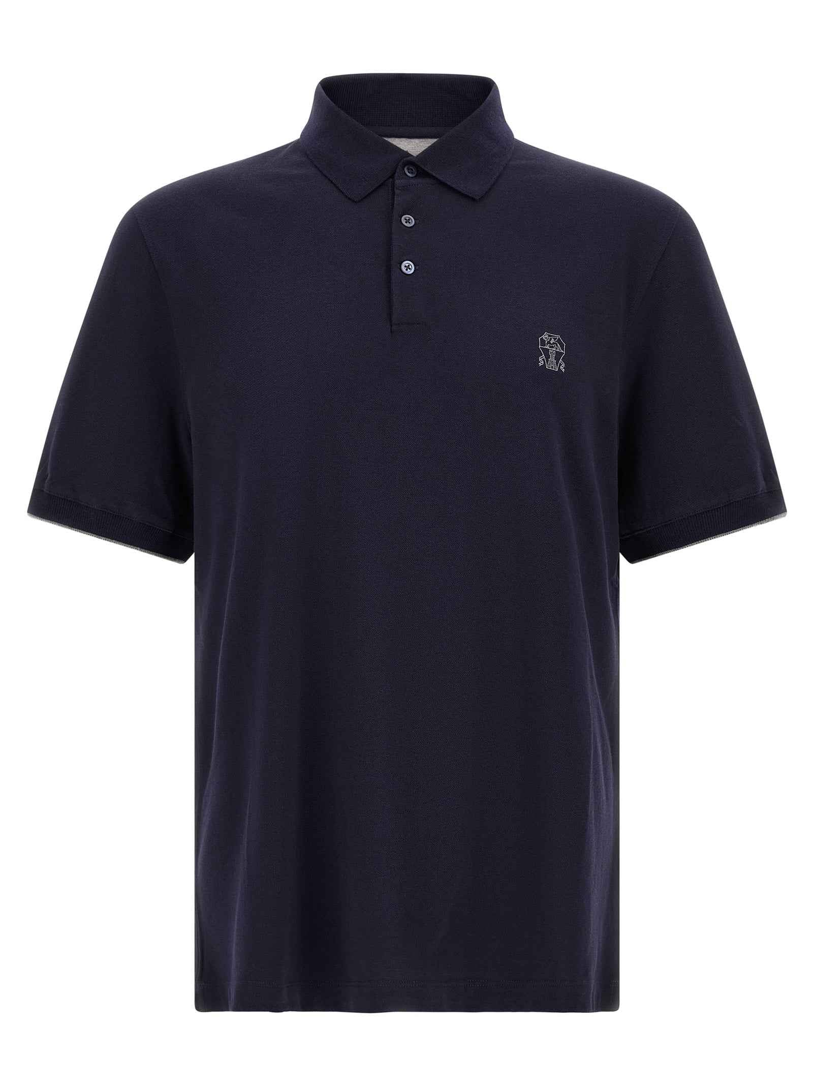 Blue Cotton Polo Shirt