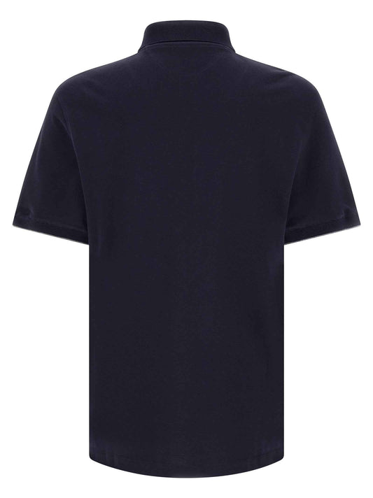 Blue Cotton Polo Shirt