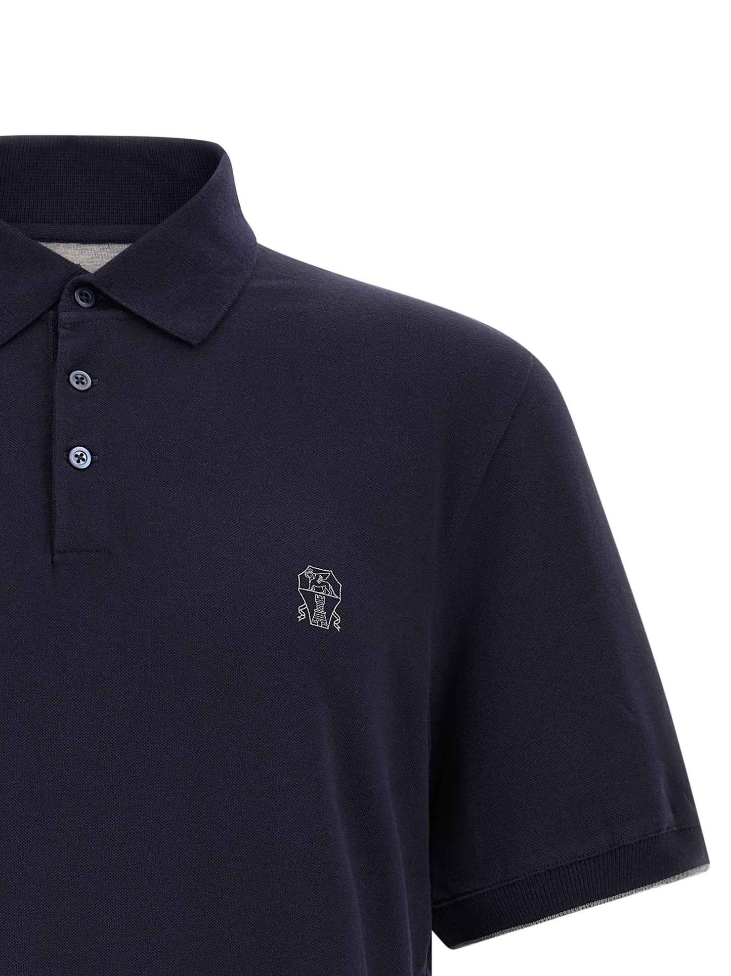 Blue Cotton Polo Shirt