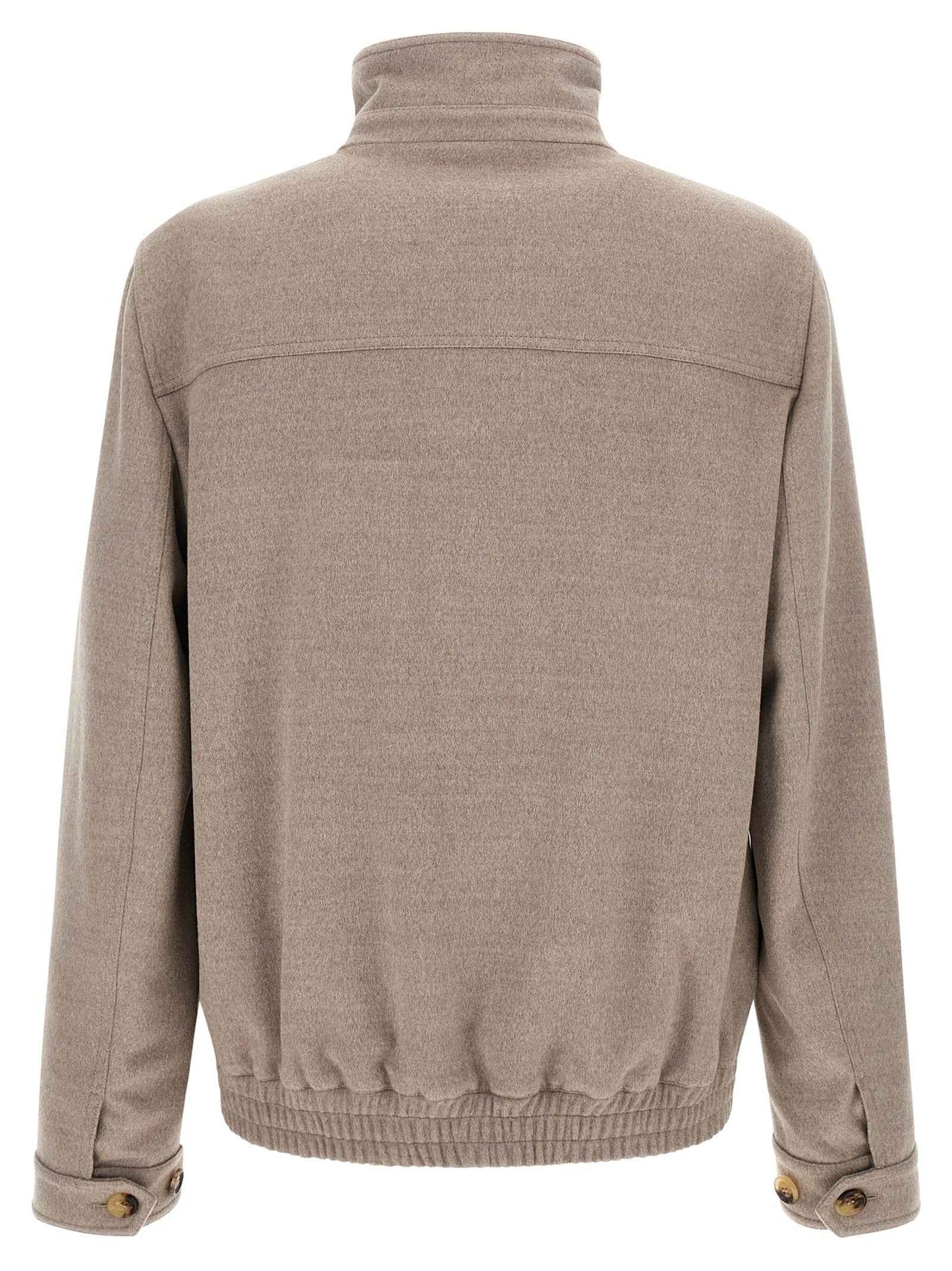 Beige Virgin Wool Bomber