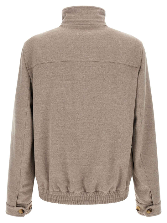 Beige Virgin Wool Bomber