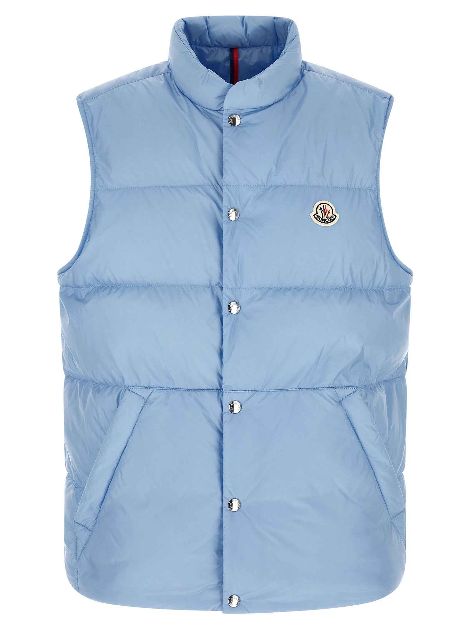 Blue Polyamide Sleeveless Jacket