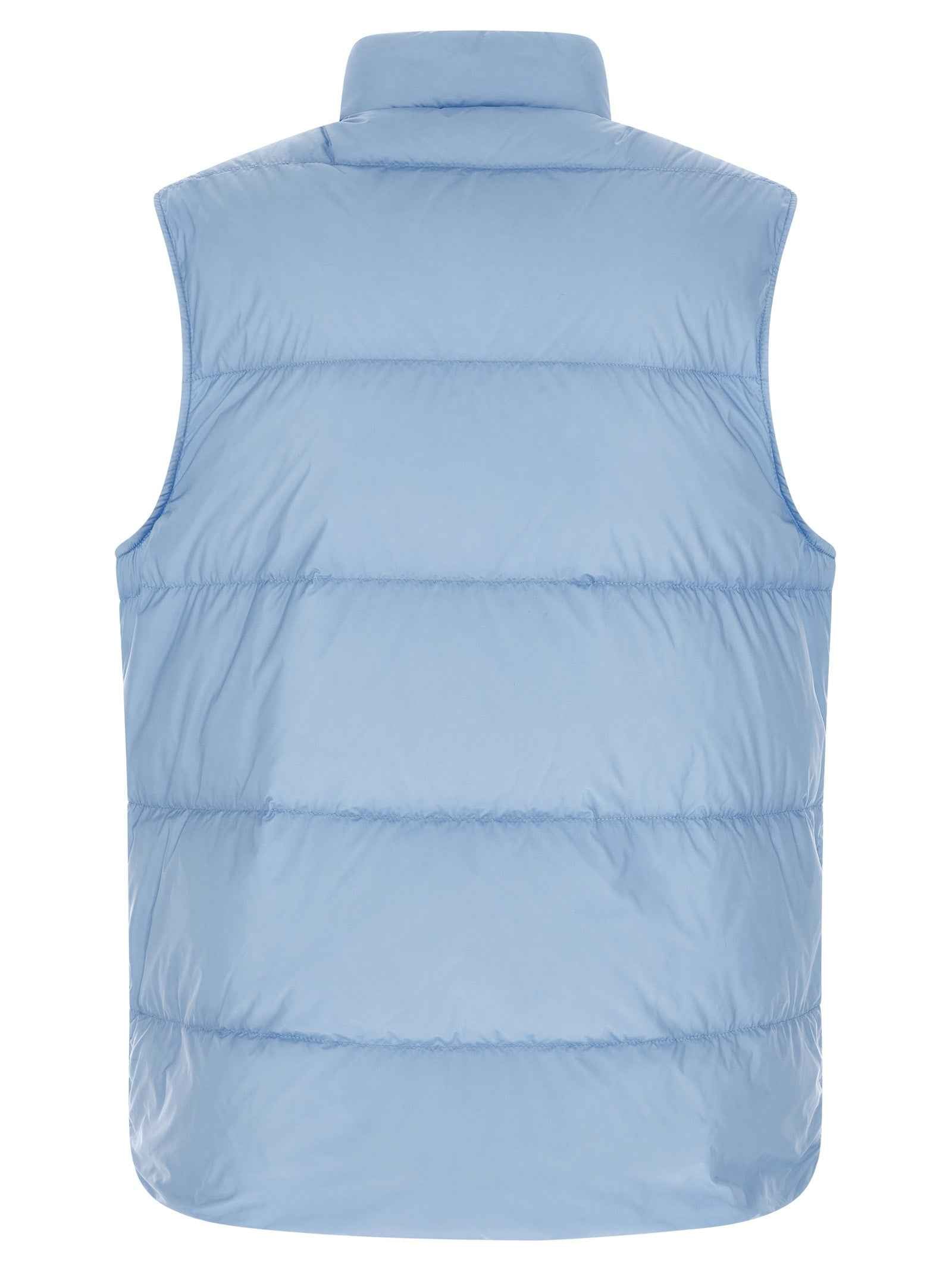 Blue Polyamide Sleeveless Jacket