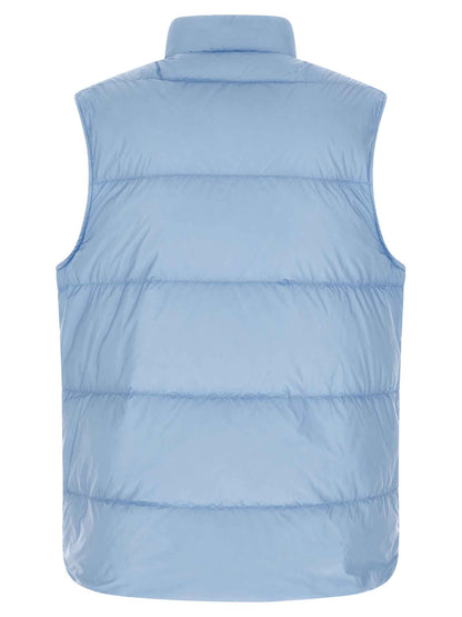 Blue Polyamide Sleeveless Jacket