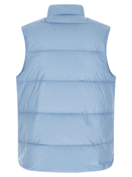 Blue Polyamide Sleeveless Jacket