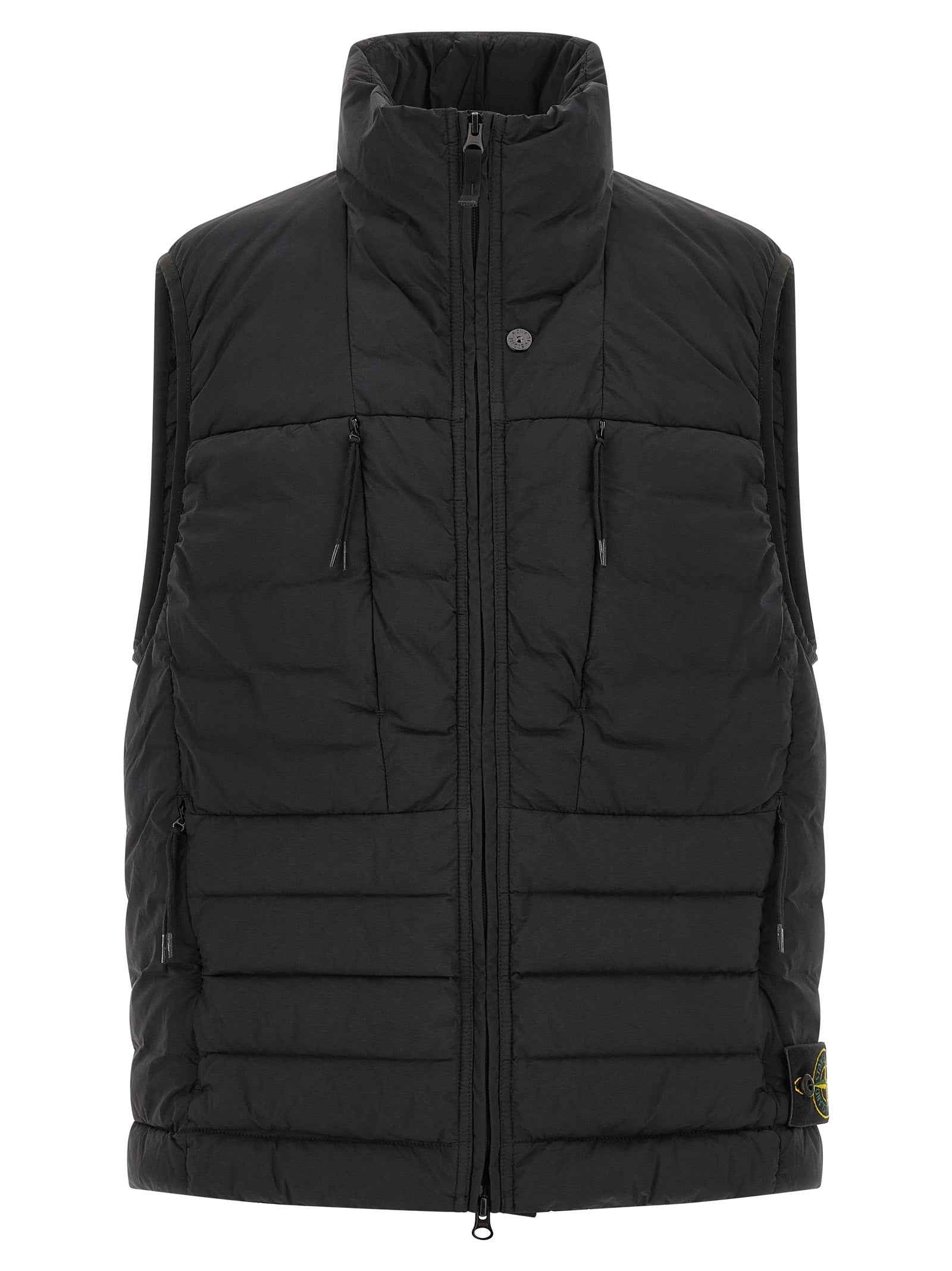 Black Polyamide Sleeveless Jacket