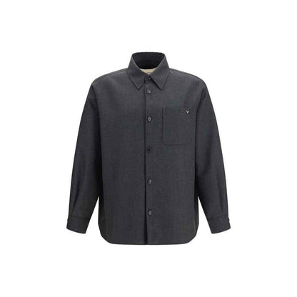 Gray Polyester Full-Length Jacket
