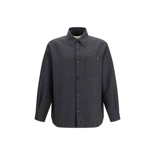 Gray Polyester Full-Length Jacket
