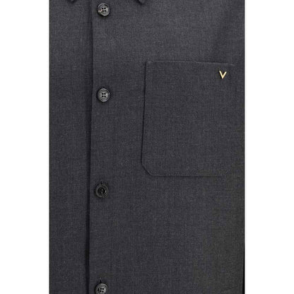 Gray Polyester Full-Length Jacket