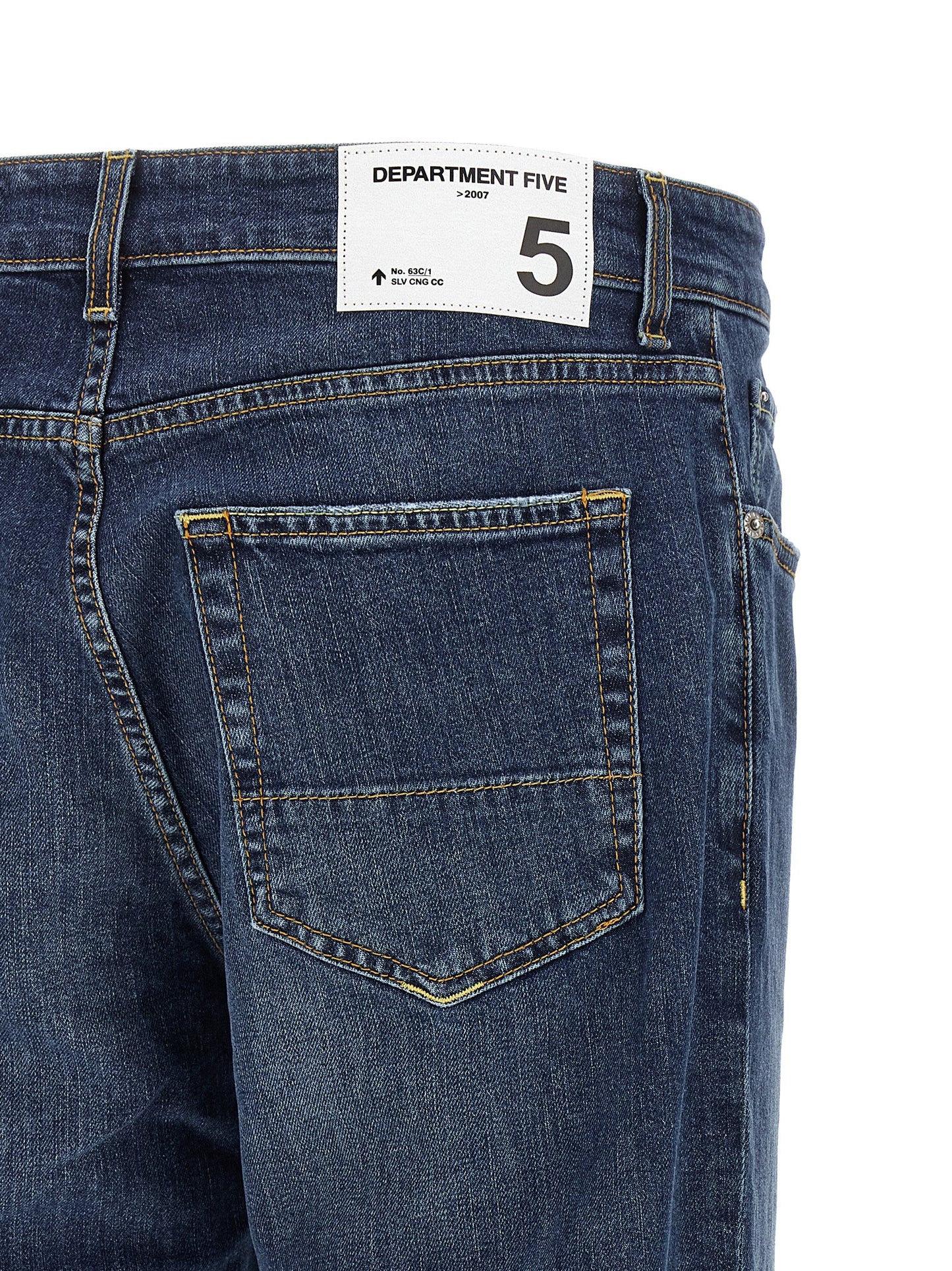 Blue Cotton Cropped Jeans