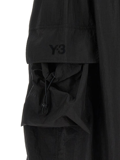 Black Polyamide Cargo Pants