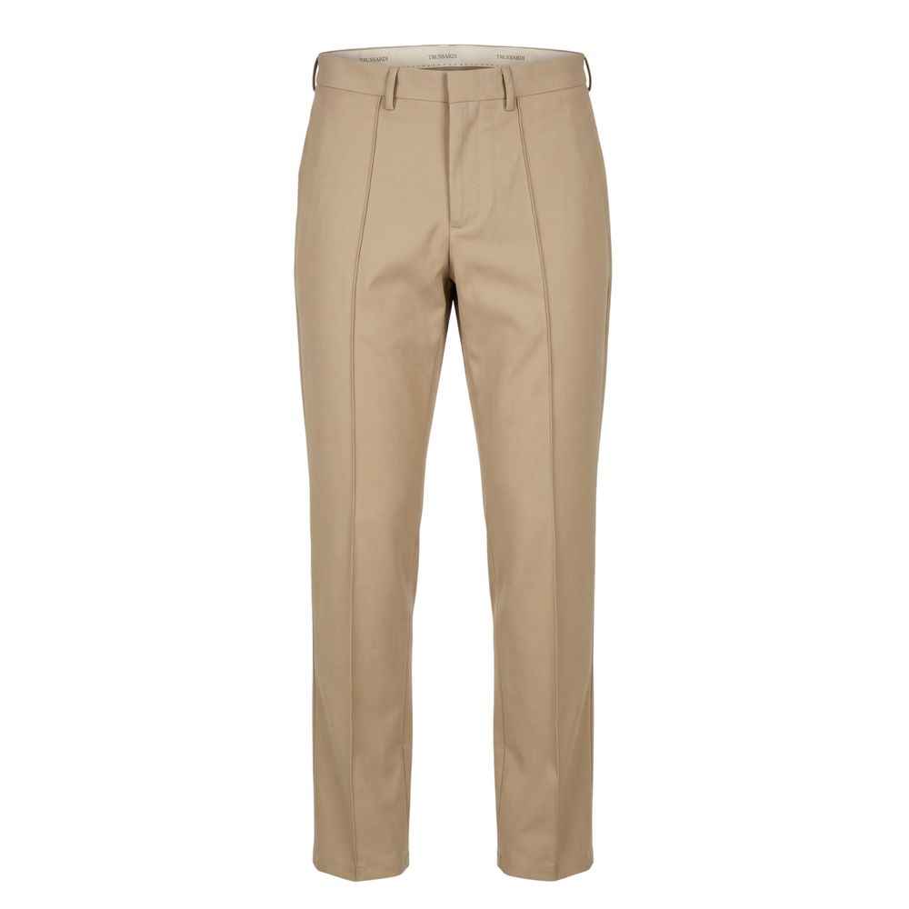 Beige Cotton Mens Pants