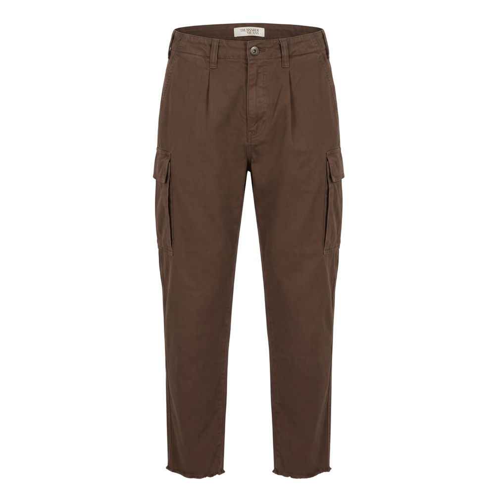 Brown Cotton Men Pant