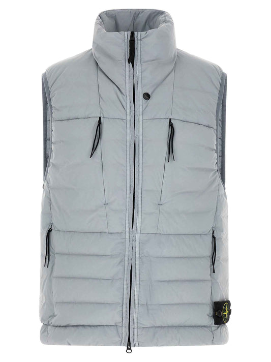Gray Polyamide Sleeveless Jacket