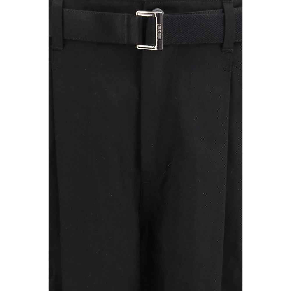 Black Cotton Chino Pants