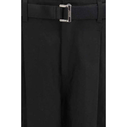 Black Cotton Chino Pants