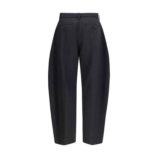 Black Polyester Casual Pants