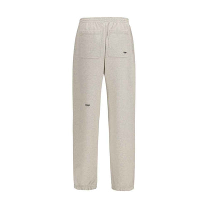 Beige Cotton Casual Pants