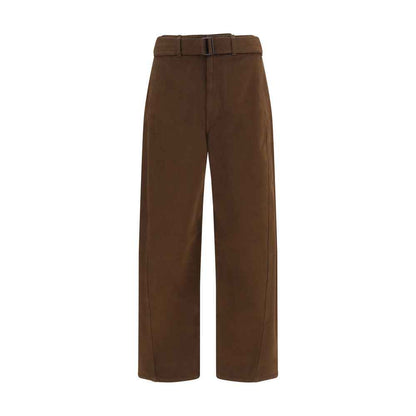 Brown Cotton Casual Pants