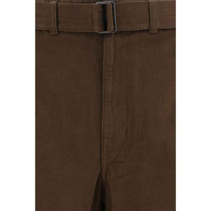 Brown Cotton Casual Pants