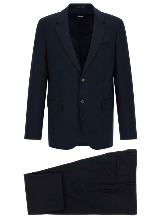 Blue Virgin Wool Two-Piece Suit