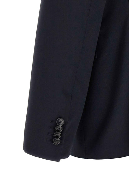 Blue Virgin Wool Two-Piece Suit