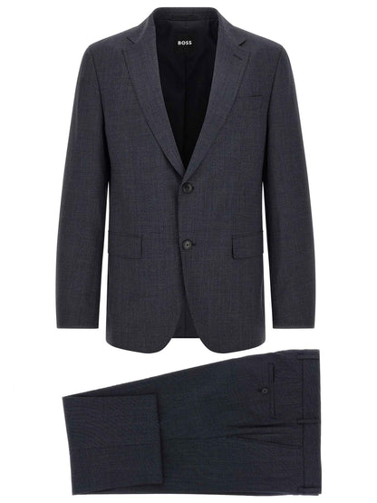 Blue Polyester Two-Piece Suit