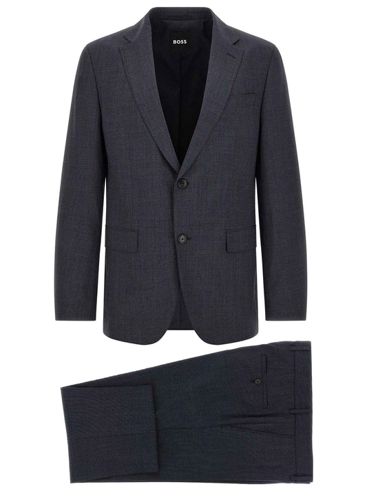 Blue Polyester Two-Piece Suit