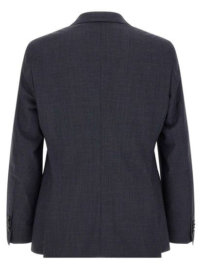 Blue Polyester Two-Piece Suit