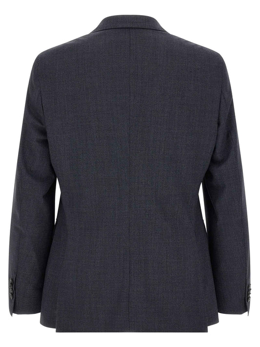 Blue Polyester Two-Piece Suit