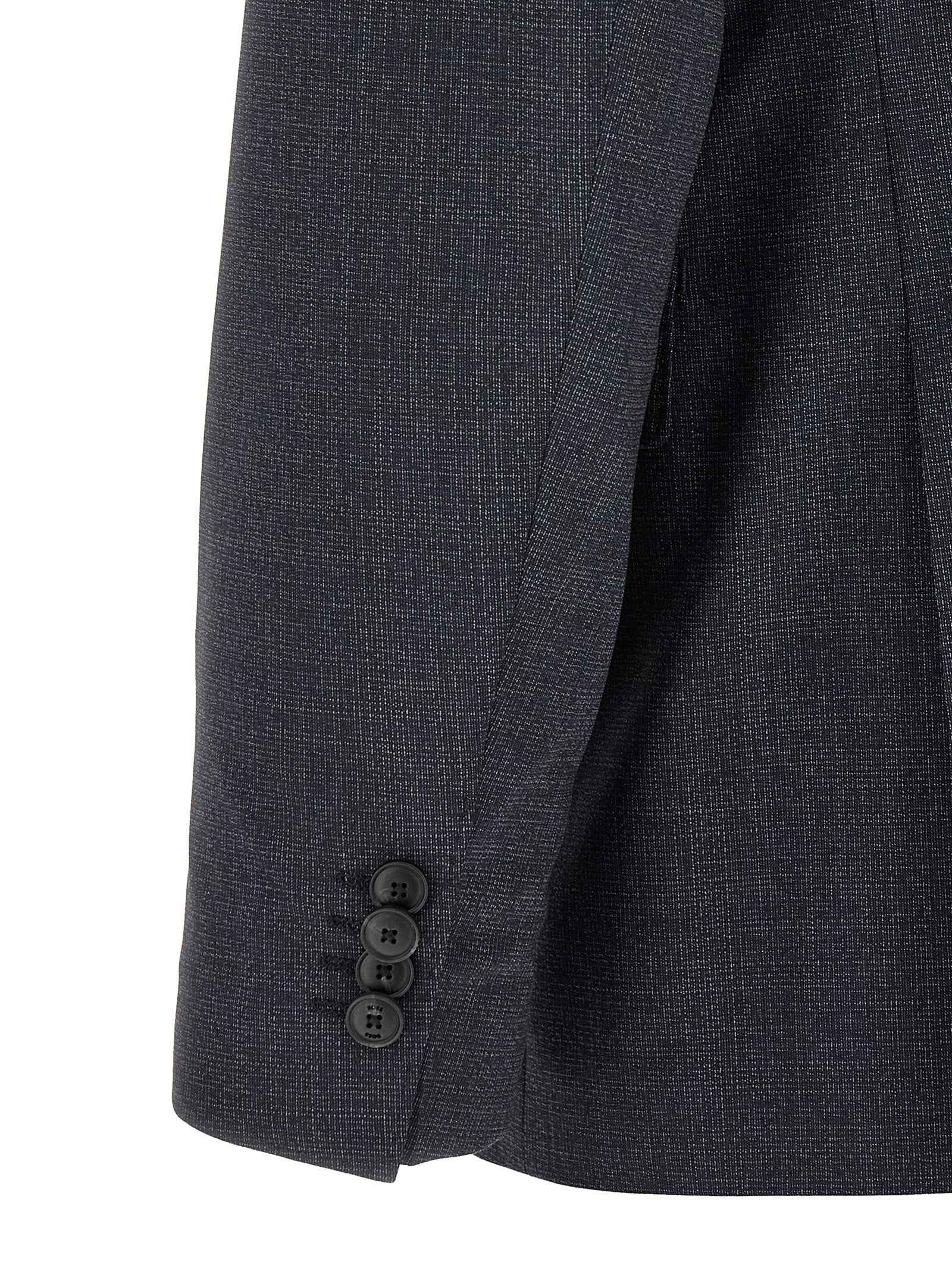 Blue Polyester Two-Piece Suit