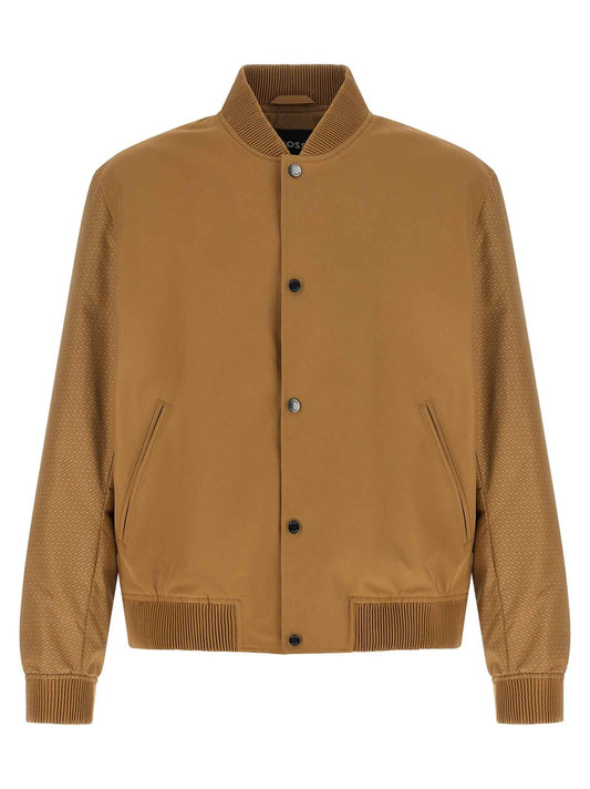 Beige Polyester Bomber