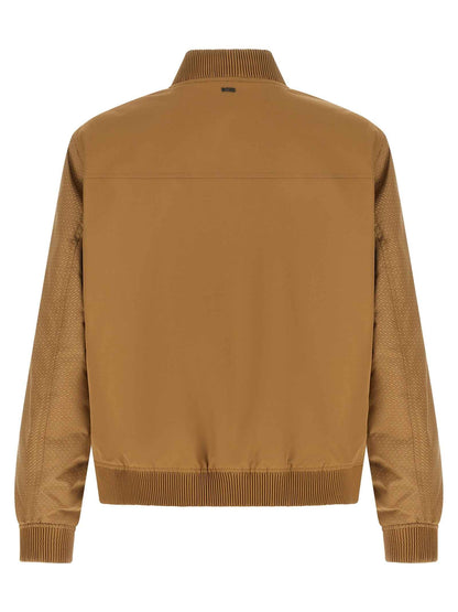 Beige Polyester Bomber