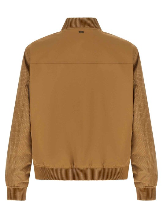 Beige Polyester Bomber
