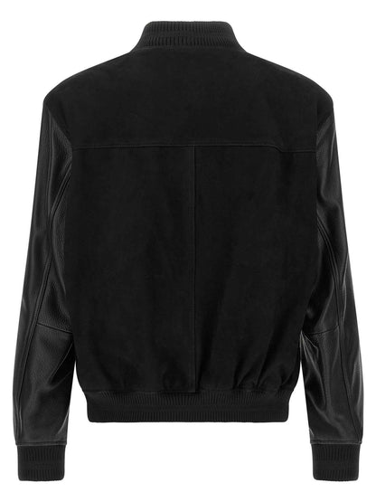 Black Polyester Bomber