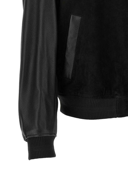 Black Polyester Bomber