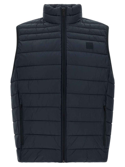 Blue Recycled Polyamide Sleeveless Jacket