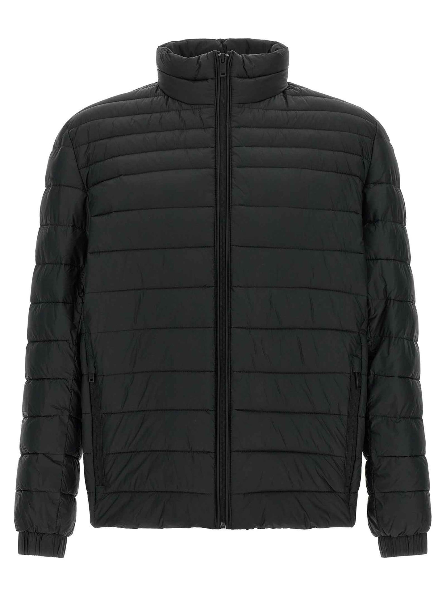 Black Recycled Polyamide Full-Length Jacket