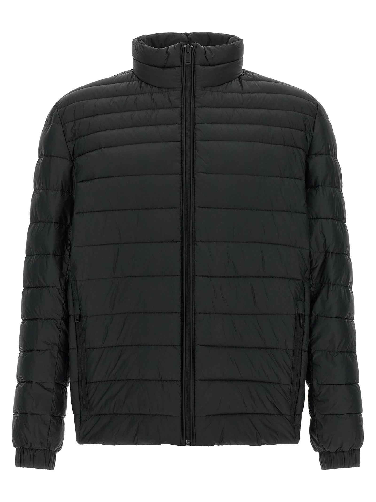 Black Recycled Polyamide Full-Length Jacket