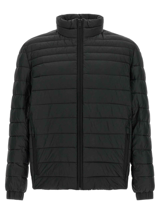 Black Recycled Polyamide Full-Length Jacket