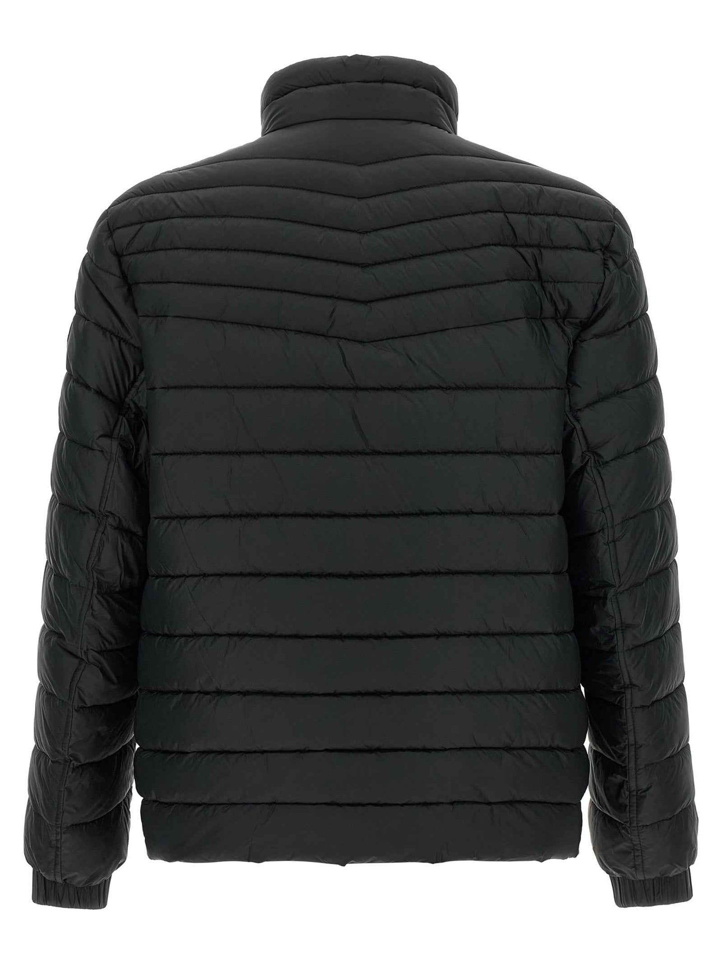 Black Recycled Polyamide Full-Length Jacket
