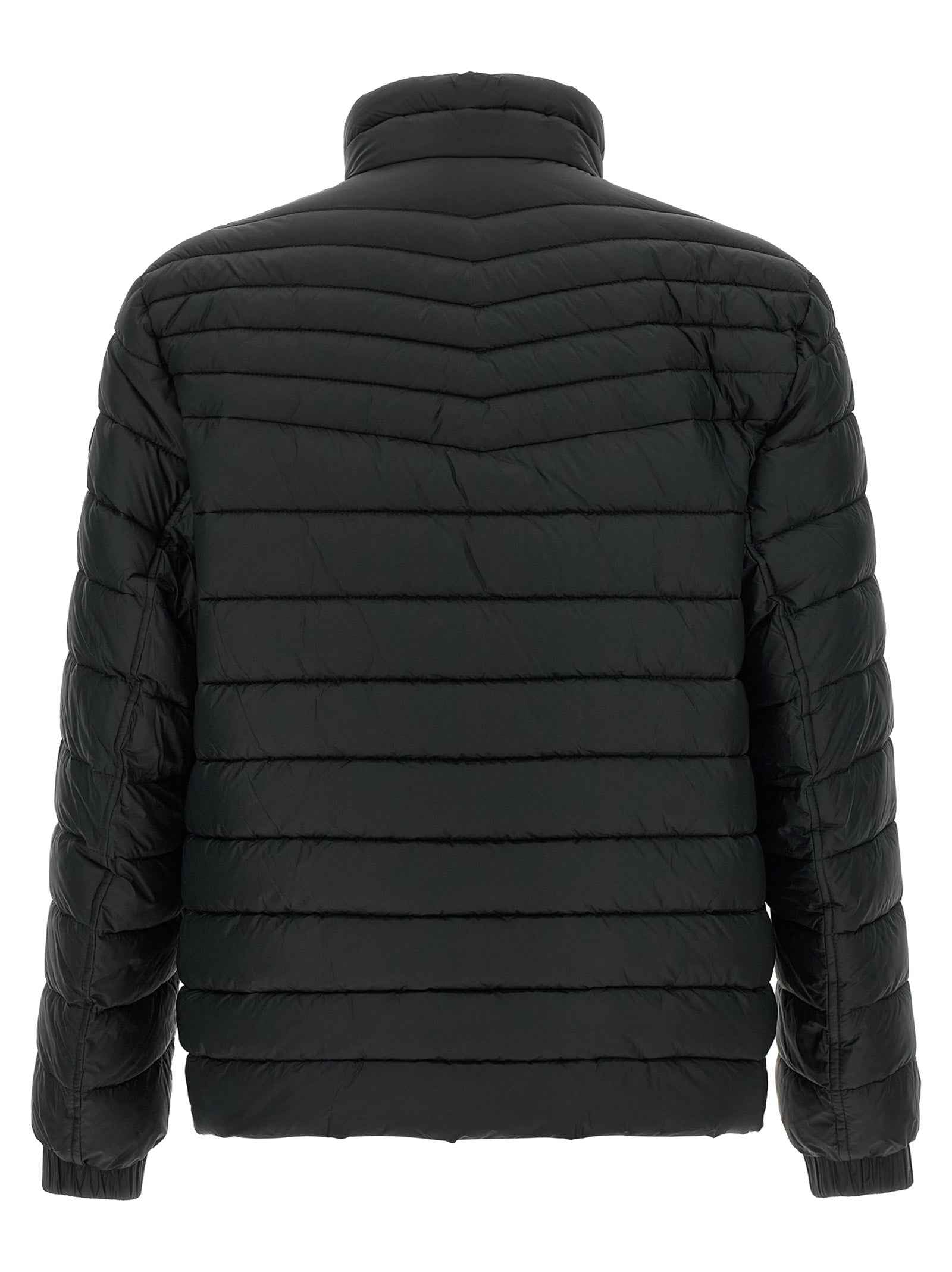 Black Recycled Polyamide Full-Length Jacket
