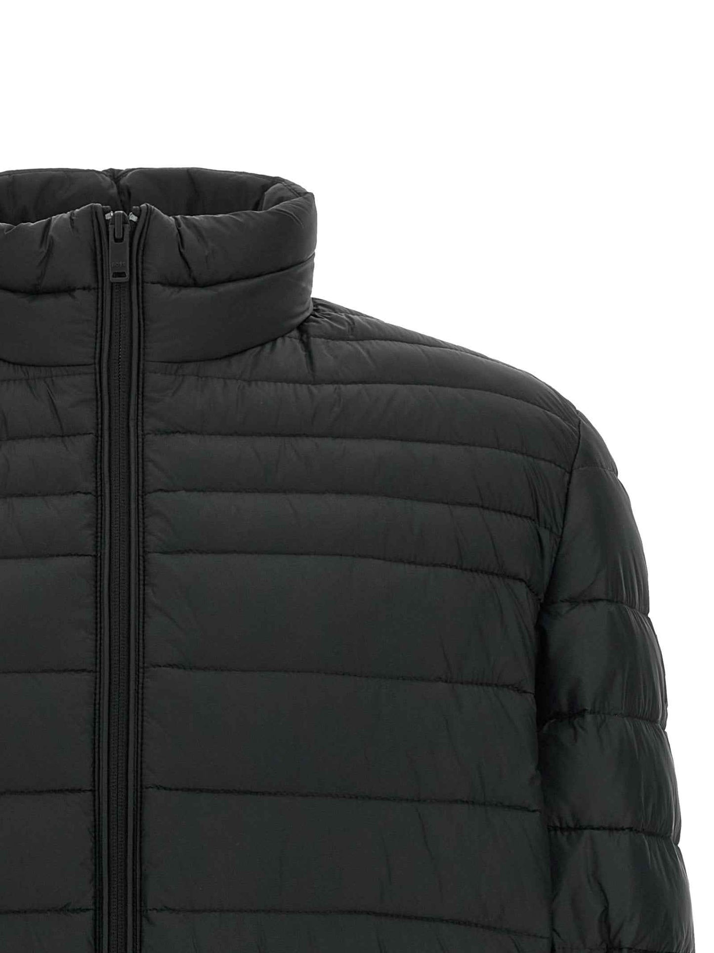 Black Recycled Polyamide Full-Length Jacket