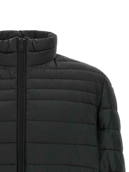 Black Recycled Polyamide Full-Length Jacket