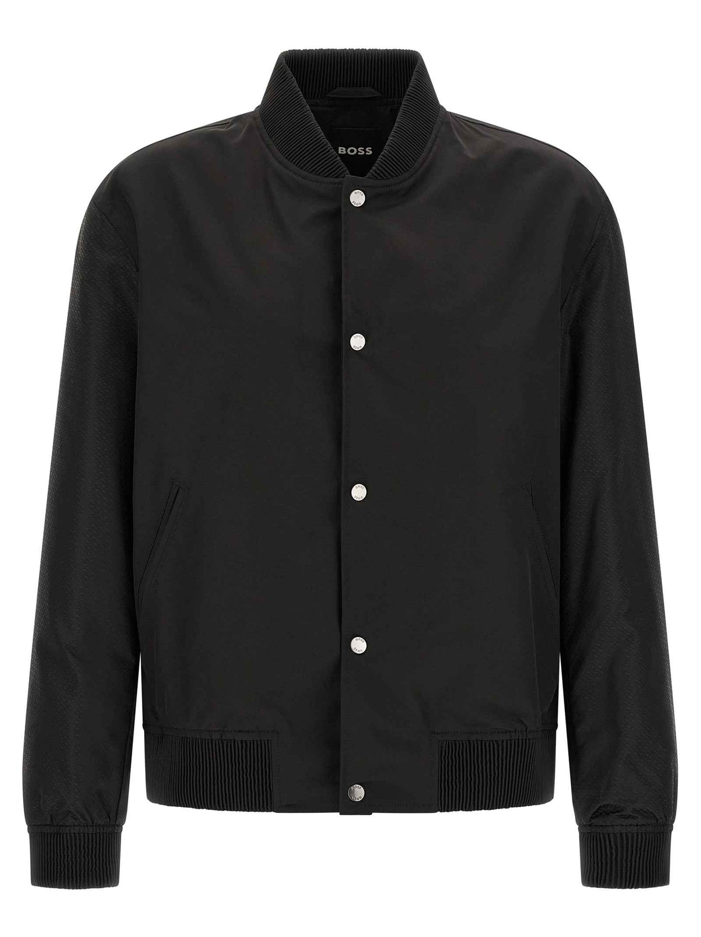Black Polyester Bomber