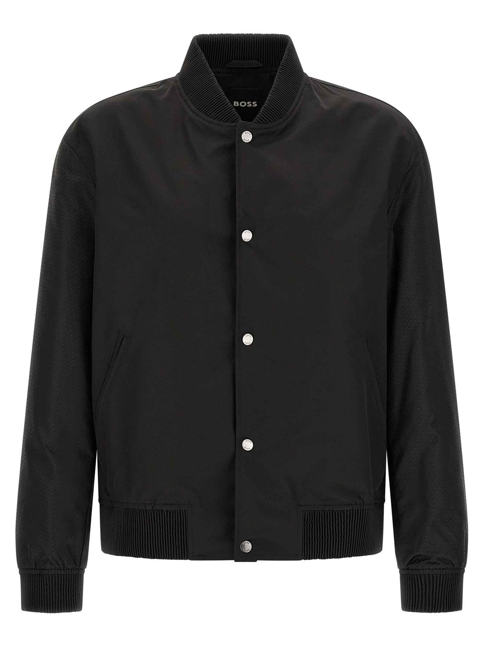 Black Polyester Bomber