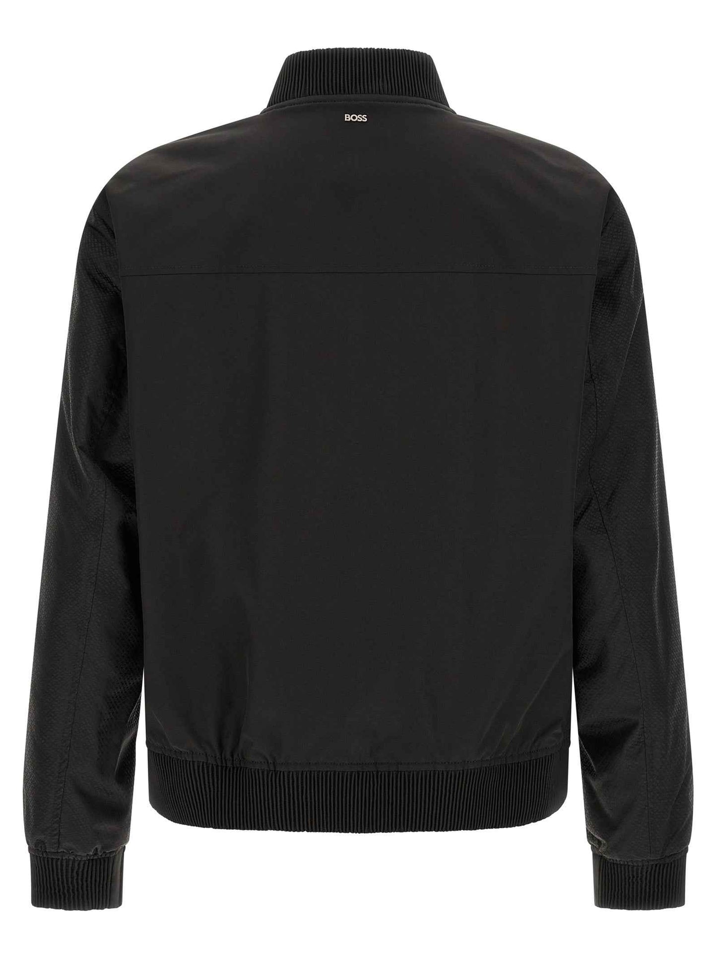 Black Polyester Bomber