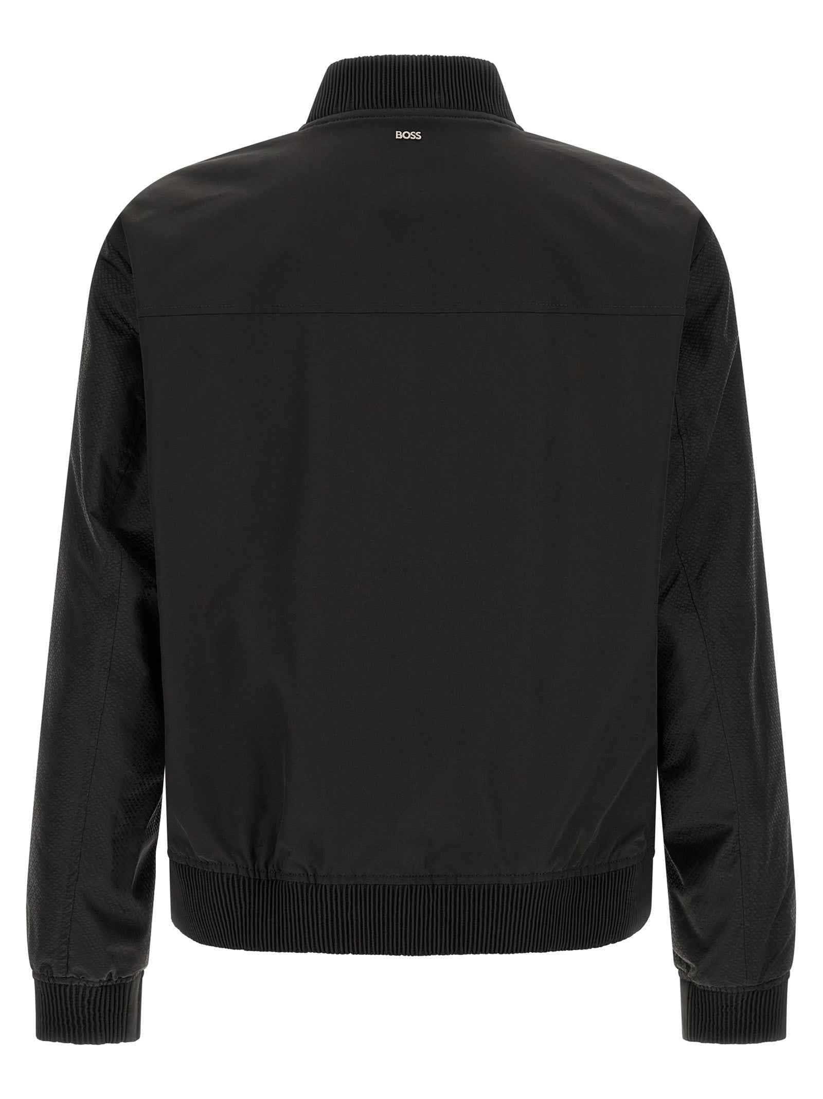 Black Polyester Bomber