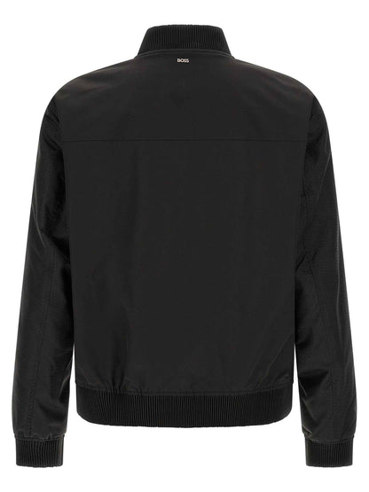 Black Polyester Bomber